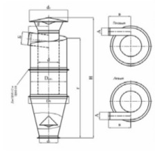 чертеж циклона ЦОЛ в Россоши